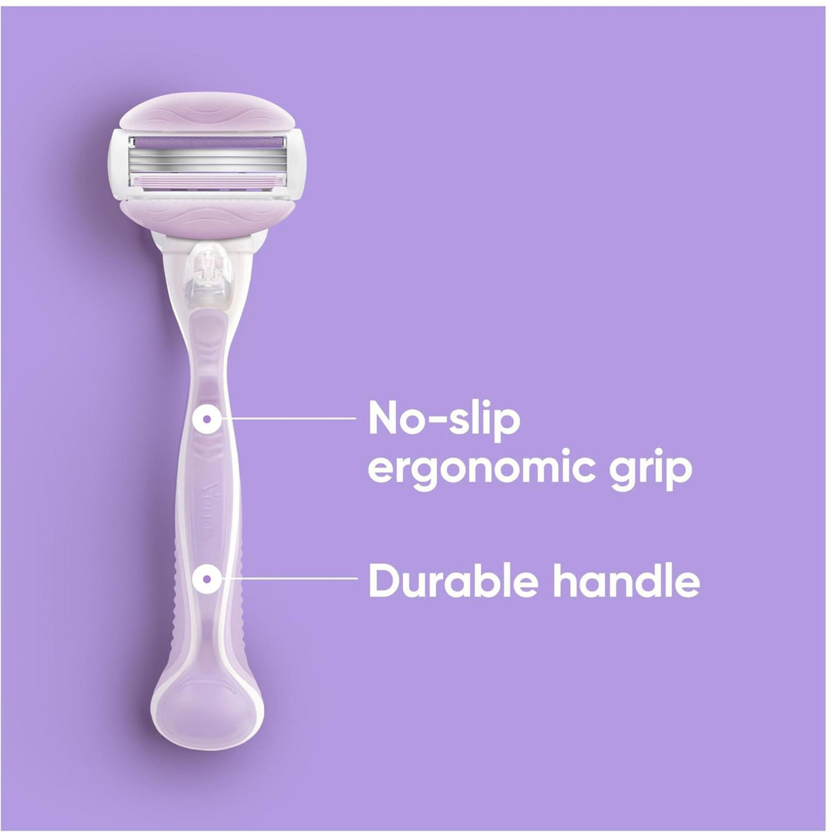 Refect Beauty Gillette Venus Comfort Glide Breeze razor with 3 blades, integrated gel bars, and ergonomic handle.