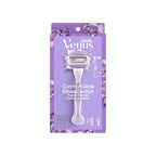 Refect Beauty Gillette Venus Comfort Glide Breeze razor with 3 blades and integrated shave gel bars in purple packaging