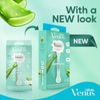 Refect Beauty Gillette Venus Comfortglide Sensitive razor packaging with aloe vera imagery for smooth shaving