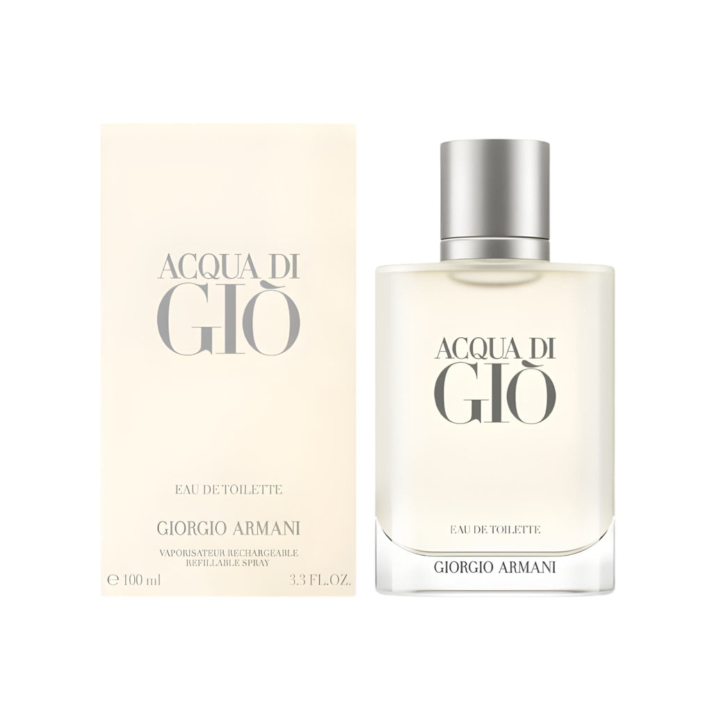 Refect Beauty Giorgio Armani Acqua Di Gio Eau de Toilette perfume bottle and box with a fresh aquatic scent