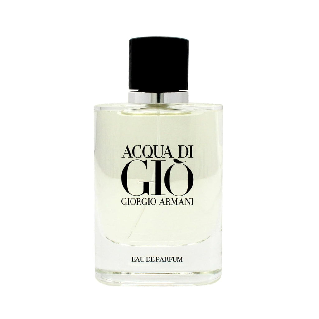 Refect Beauty Giorgio Armani Acqua Di Gio Eau de Parfum bottle with a clear glass design and black cap