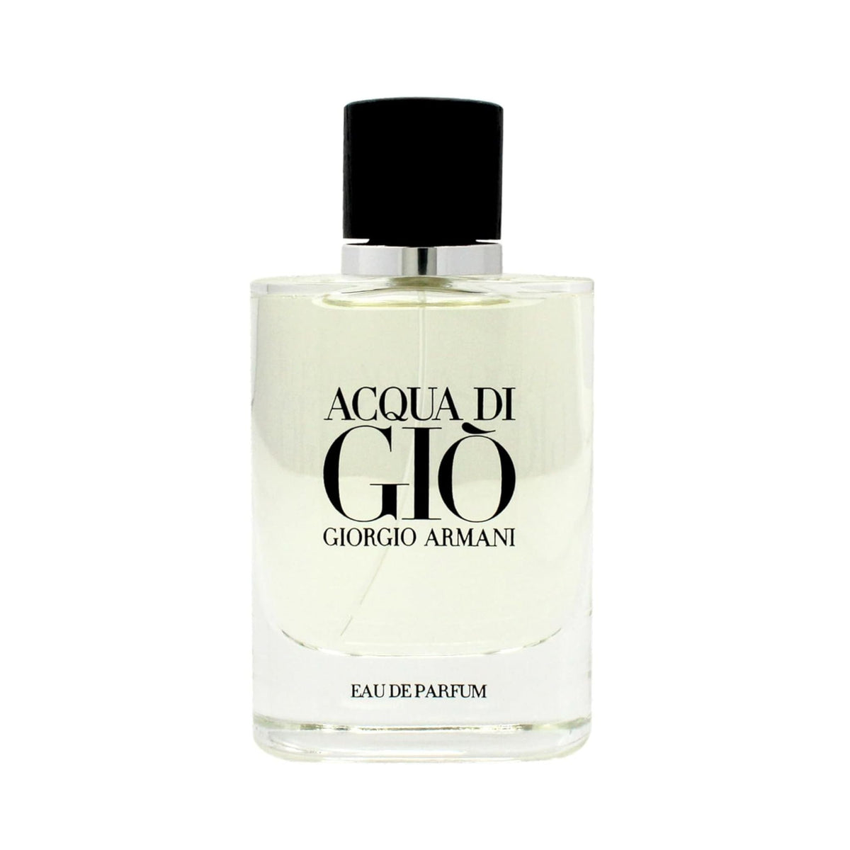 Refect Beauty Giorgio Armani Acqua Di Gio Eau de Parfum bottle with a clear glass design and black cap