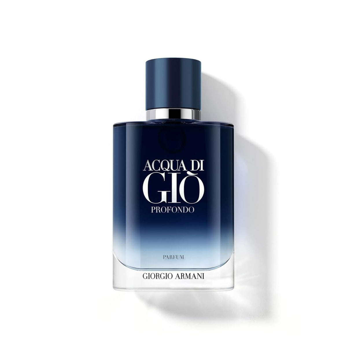 Refect Beauty Giorgio Armani Acqua Di Gio Profondo Parfum bottle with a deep blue gradient glass design.