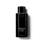 Refect Beauty Giorgio Armani Code Eau de Parfum 75ml bottle in a sleek black glass design with silver lettering.