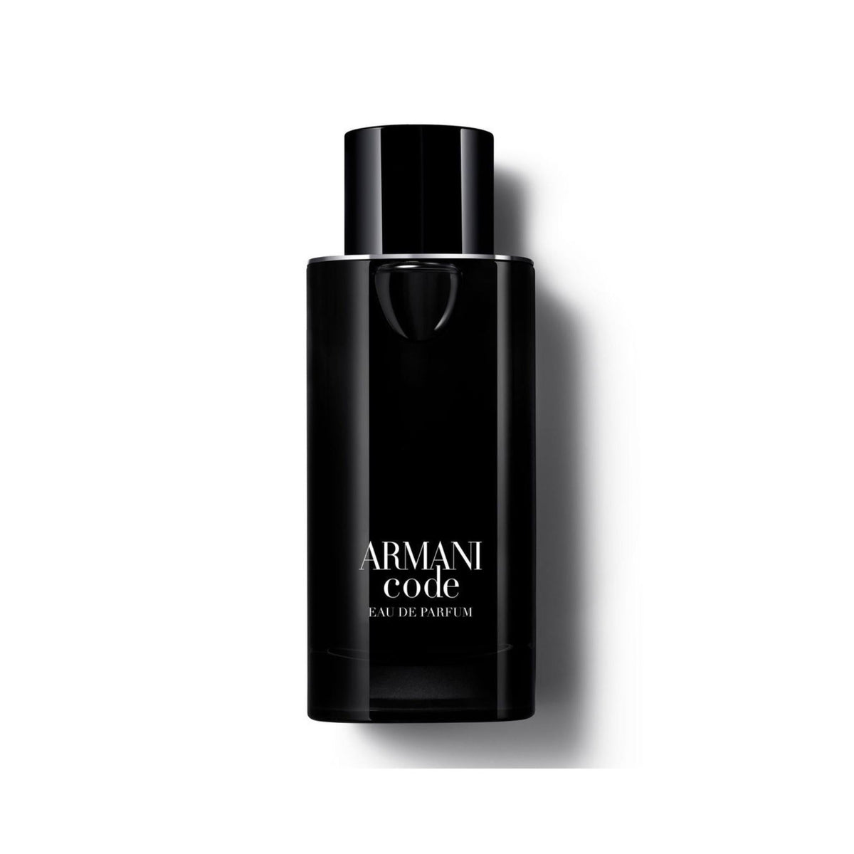 Refect Beauty Giorgio Armani Code Eau de Parfum 75ml bottle in a sleek black glass design with silver lettering.