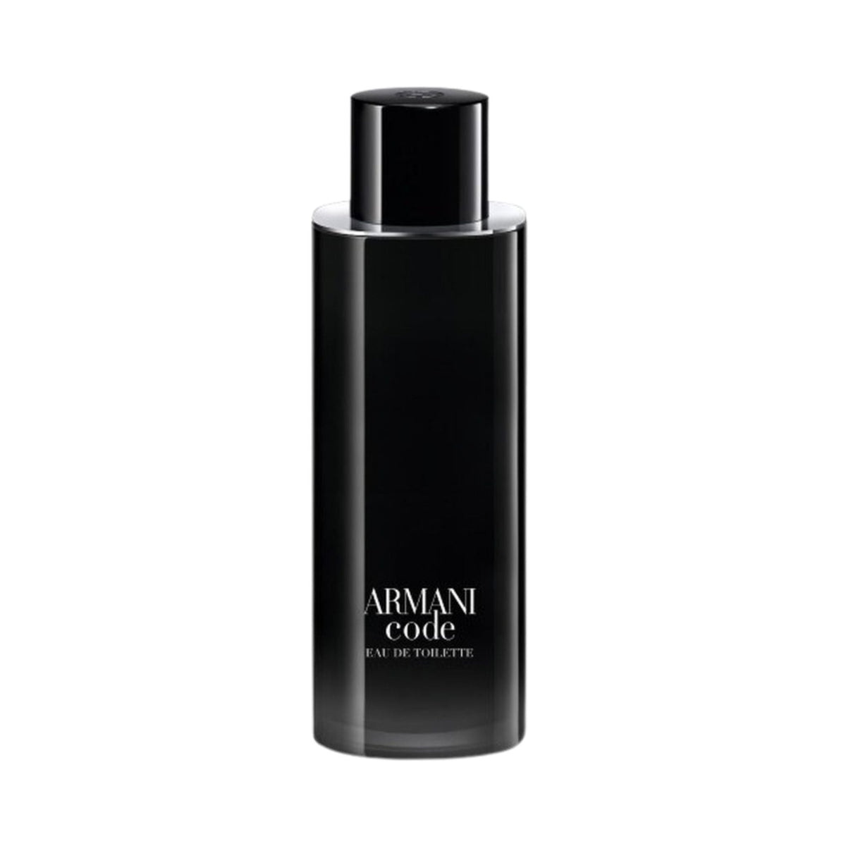 Refect Beauty Giorgio Armani Code Eau de Toilette in a sleek black refillable glass bottle with minimalist branding.
