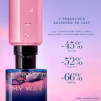 Refect Beauty Giorgio Armani My Way Le Parfum bottle showing refillable glass design and sustainability benefits