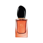 Refect Beauty Giorgio Armani Si Intense Eau de Parfum in a sleek glass bottle with a black cap and amber liquid.