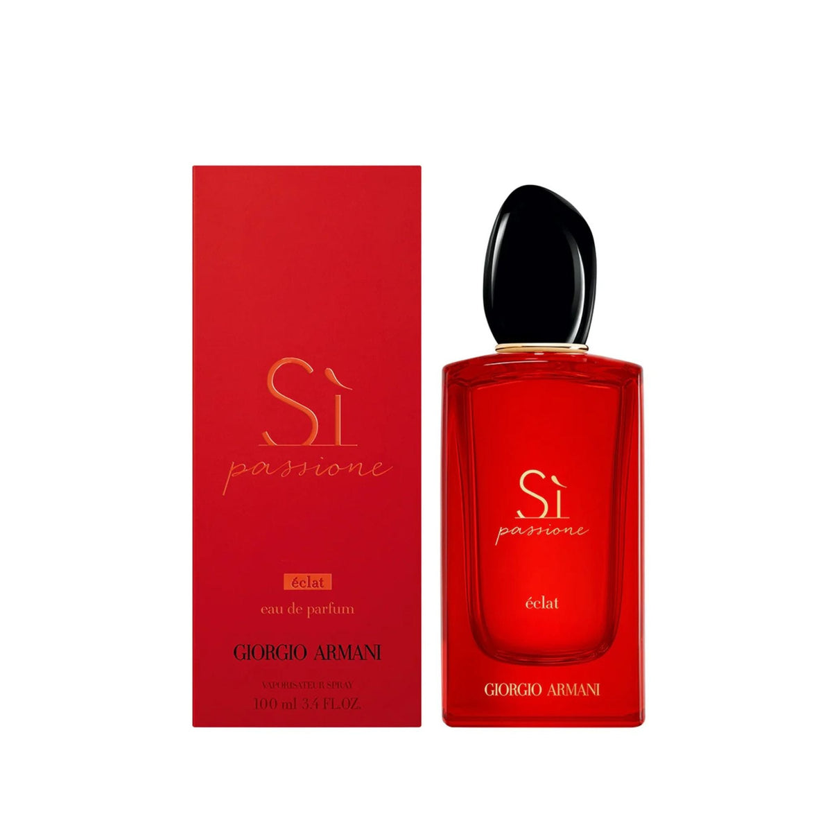 Refect Beauty Giorgio Armani Si Passione Eclat Eau de Parfum 100ml bottle and red box packaging