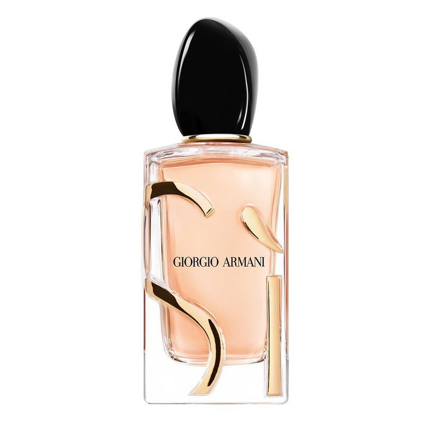 Refect Beauty Giorgio Armani Si Eau de Parfum in a clear glass bottle with a black cap and gold lettering