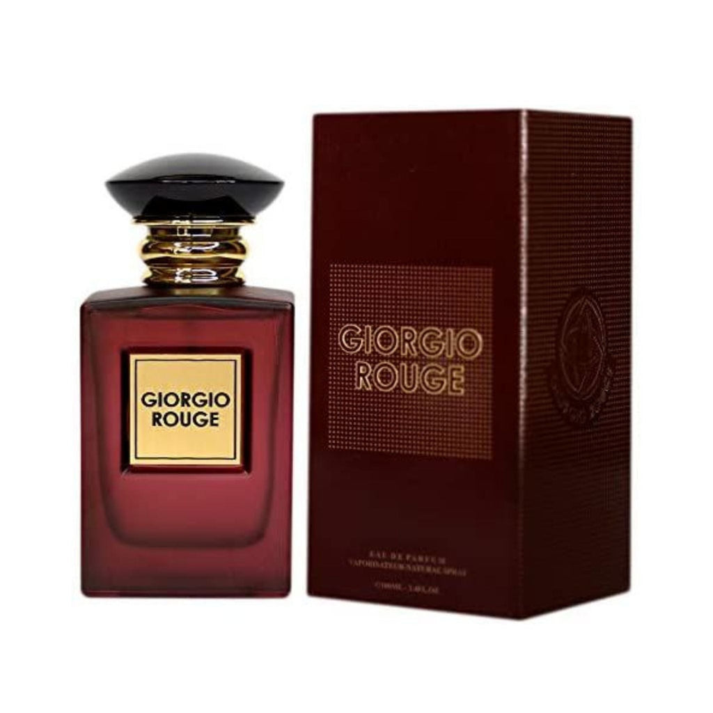 Refect Beauty Giorgio Red Special Edition II Eau de Parfum bottle and matching dark red box with gold lettering.