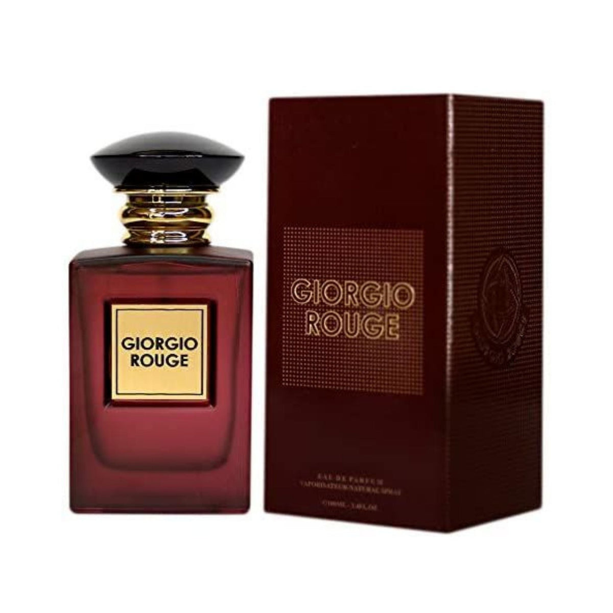 Refect Beauty Giorgio Red Special Edition II Eau de Parfum bottle and matching dark red box with gold lettering.