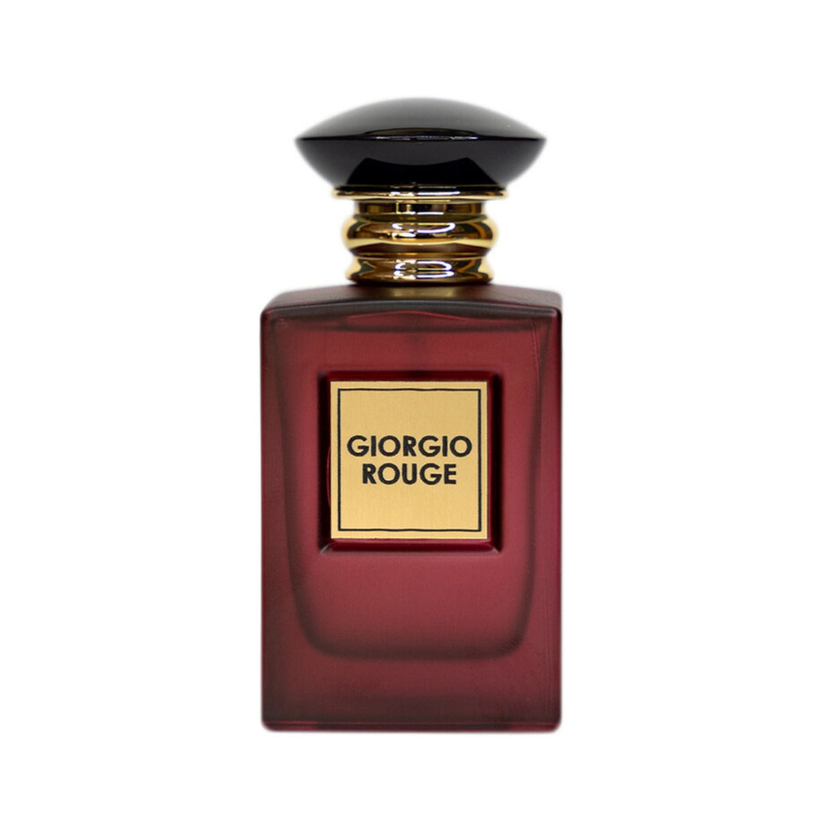Refect Beauty Giorgio Red Special Edition II Eau de Parfum in a deep red glass bottle with a black and gold cap.