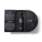Refect Beauty Gissah Mavro eau de parfum in a luxurious black cylindrical bottle inside a matching presentation box