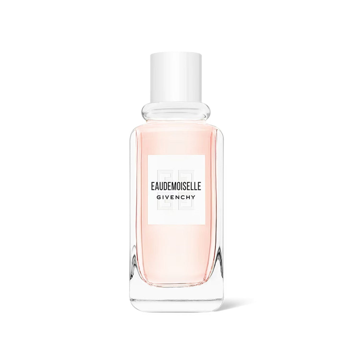 Refect Beauty Givenchy Eaudemoiselle Florale Eau de Toilette in a clear glass bottle with soft pink fragrance liquid.