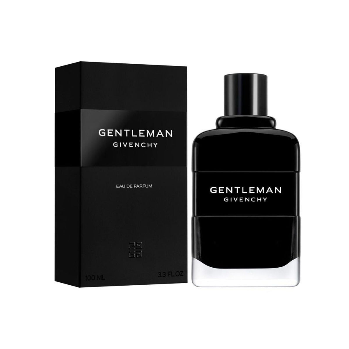 Refect Beauty Givenchy Gentleman Eau de Parfum bottle and black box packaging with elegant woody floral scent design.