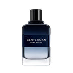 Refect Beauty Givenchy Gentleman Intense Eau de Toilette in a sleek dark blue to clear glass bottle for men.