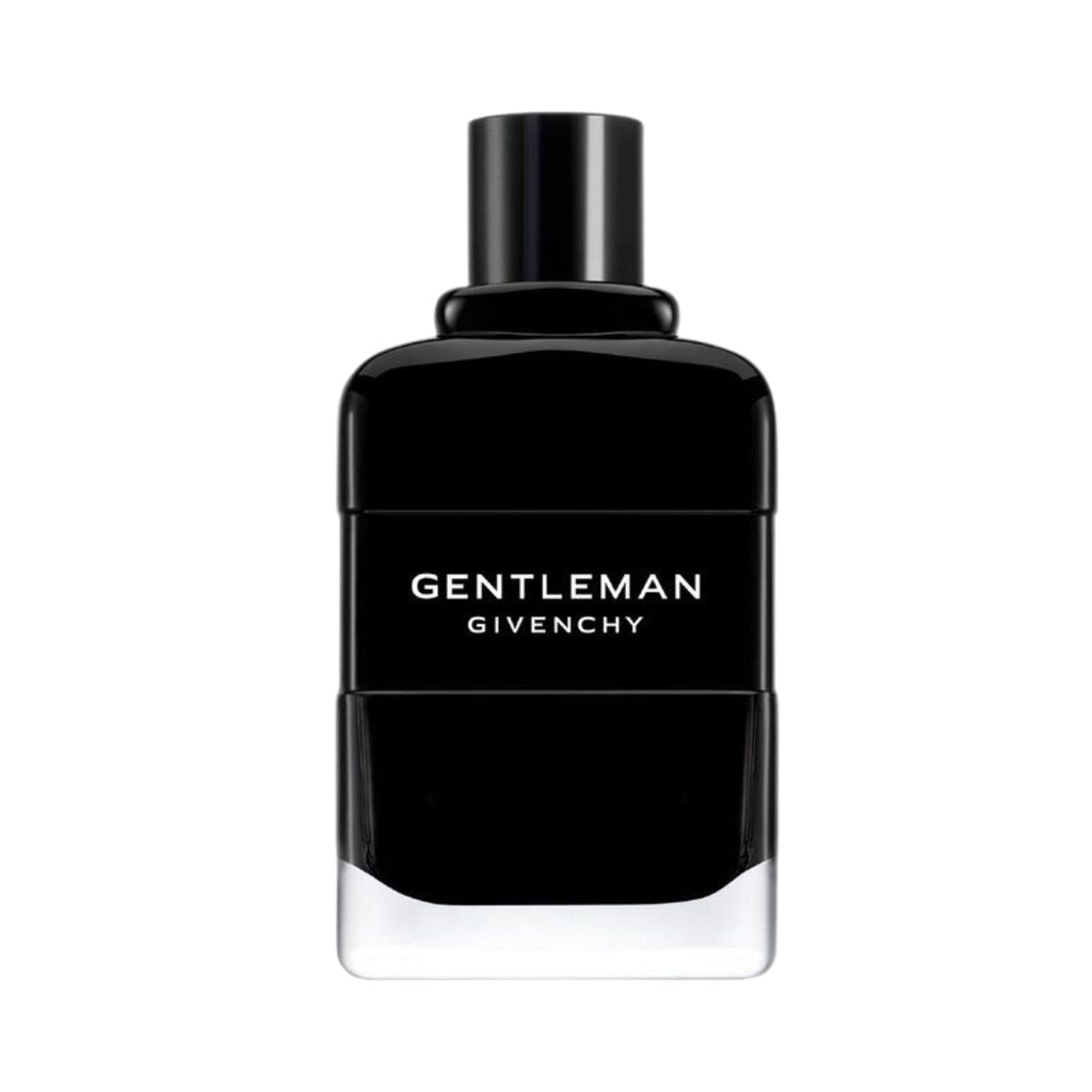 Refect Beauty Givenchy Gentleman Eau de Parfum in a sleek black glass bottle with a minimalist design.