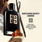 Refect Beauty Givenchy Gentleman Society Eau de Parfum Ambree bottle with amber, vanilla, and floral accents.