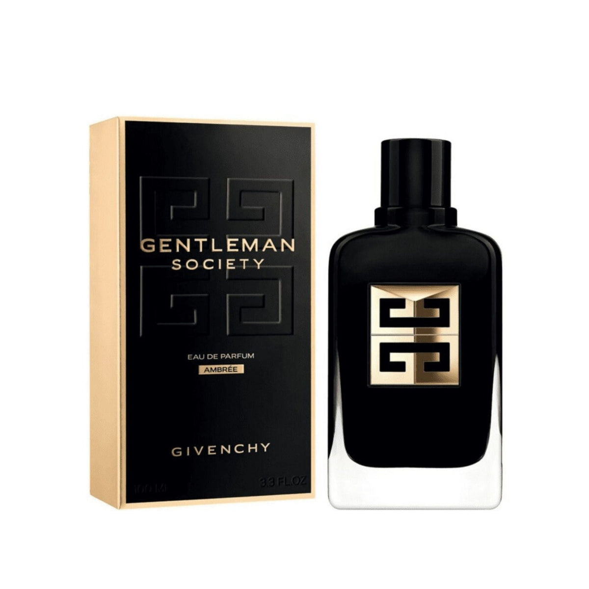 Refect Beauty Givenchy Gentleman Society Eau de Parfum Ambrée bottle and black and gold box packaging