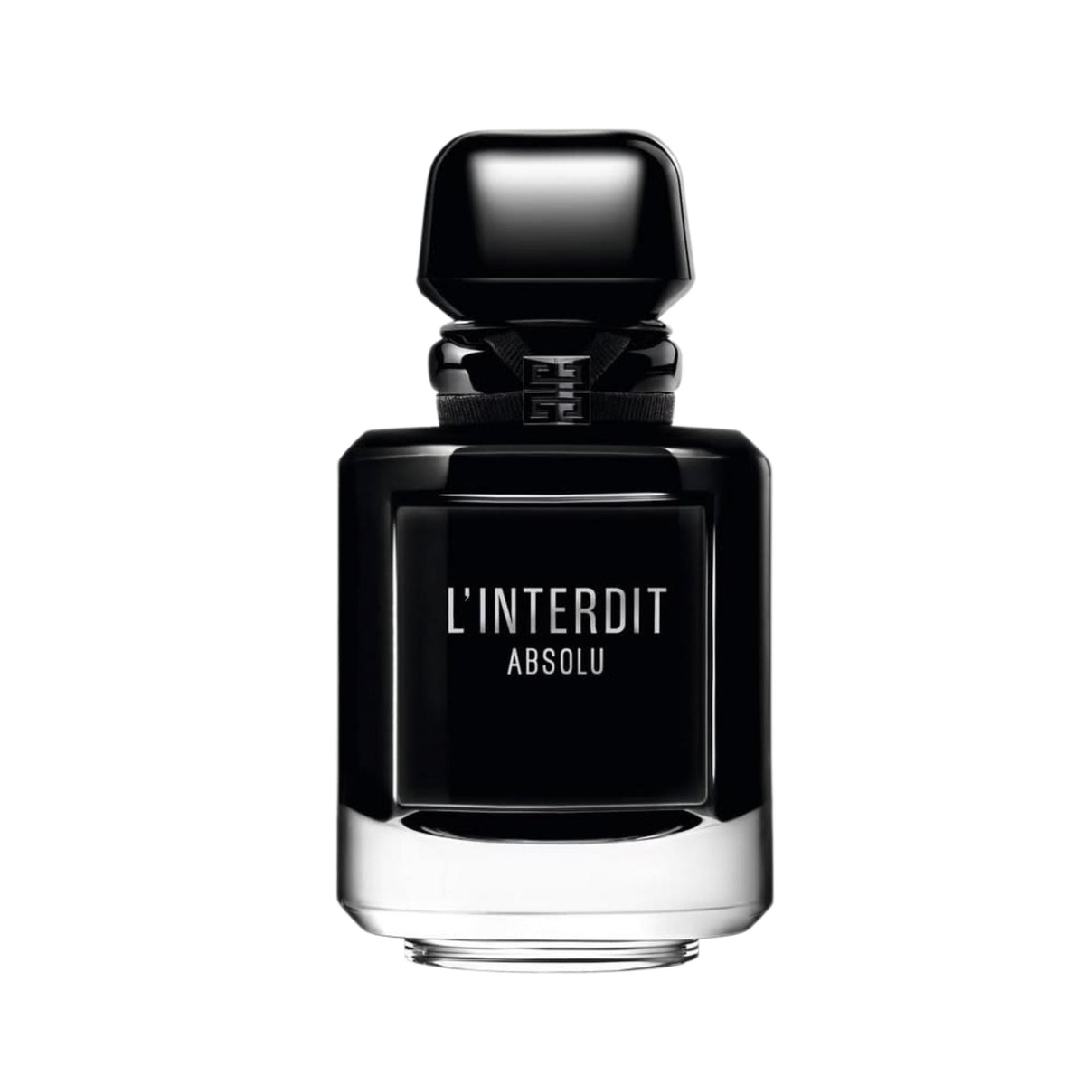 Refect Beauty Givenchy L'Interdit Absolu Eau de Parfum Intense in a sleek, glossy black glass bottle.