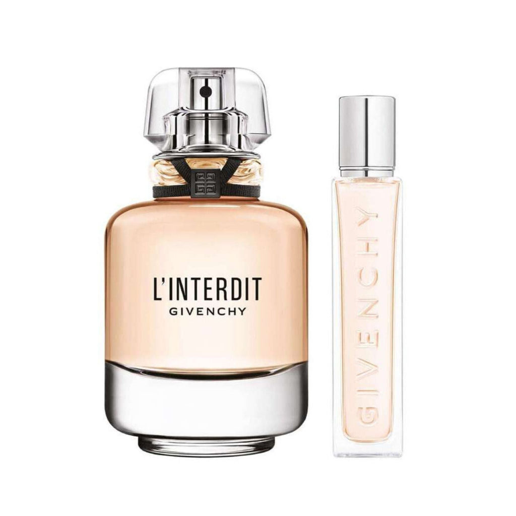 Refect Beauty Givenchy L'Interdit Eau de Parfum gift set featuring a large bottle and a travel spray for women