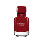Refect Beauty Givenchy L'Interdit Rouge Ultime Eau de Parfum in a sleek red glass bottle with a matching red cap.