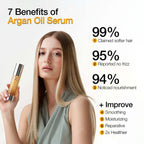 Refect Beauty GK Hair Argan Oil Serum held by a woman with long, smooth, healthy-looking blonde hair