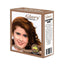 Refect Beauty Glory light brown henna hair dye box featuring a woman with vibrant light brown hair and herbal extracts