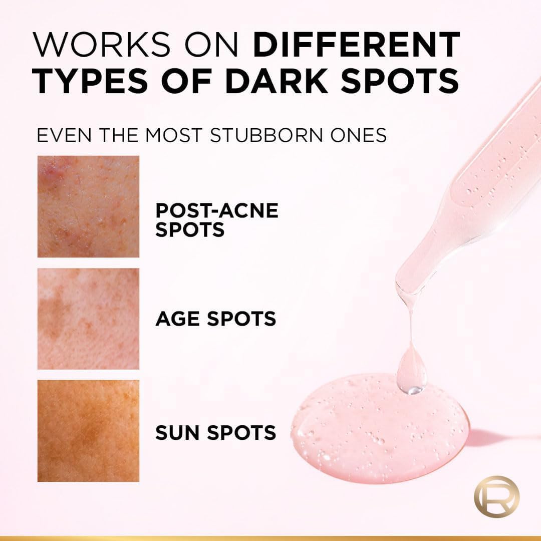 Refect Beauty L'Oreal Paris Glycolic Bright Serum droplet showing texture and effectiveness on dark spots