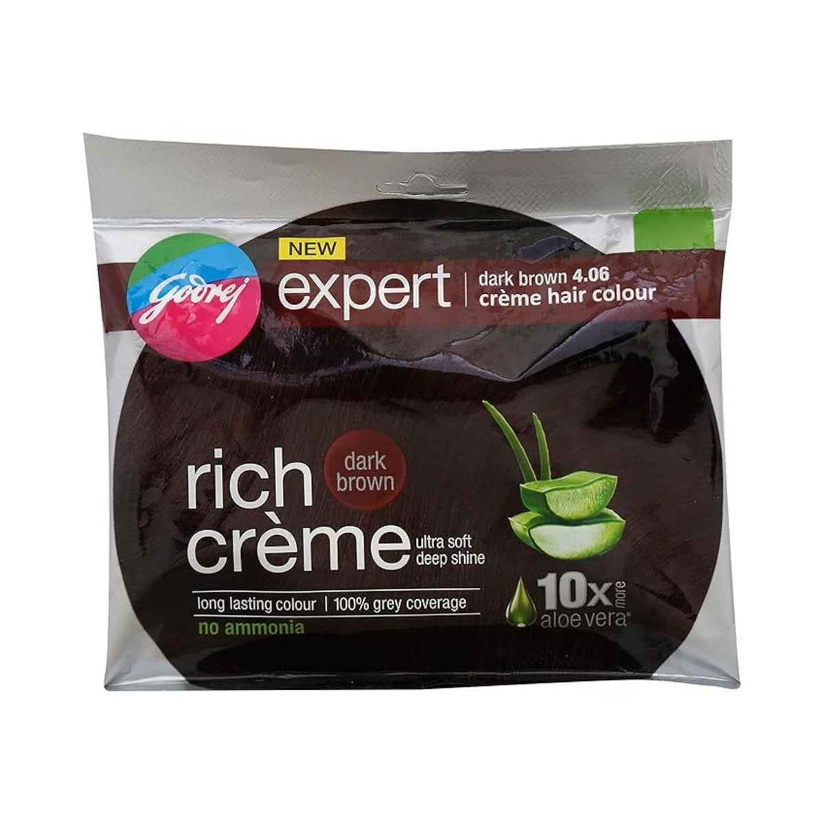 Refect Beauty Godrej Expert Rich Crème hair color in dark brown with aloe vera for soft and shiny hair