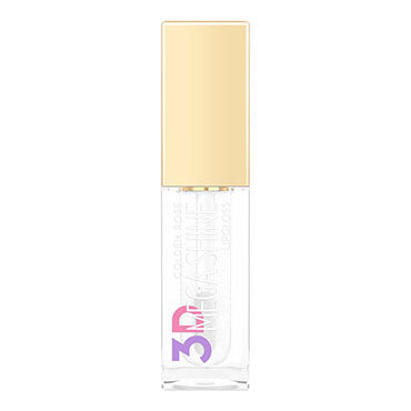 Refect Beauty Golden Rose 3D Mega Shine clear lip gloss in a sleek tube with a gold cap and applicator wand 101