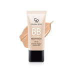 Refect Beauty Golden Rose BB Cream Beauty Balm with SPF 25 in a beige tube with a swatch of foundation cream. 03