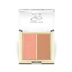 Refect Beauty Golden Rose Iconic Powder Blush duo palette with a soft peach and warm bronze shade in a gold compact. 01