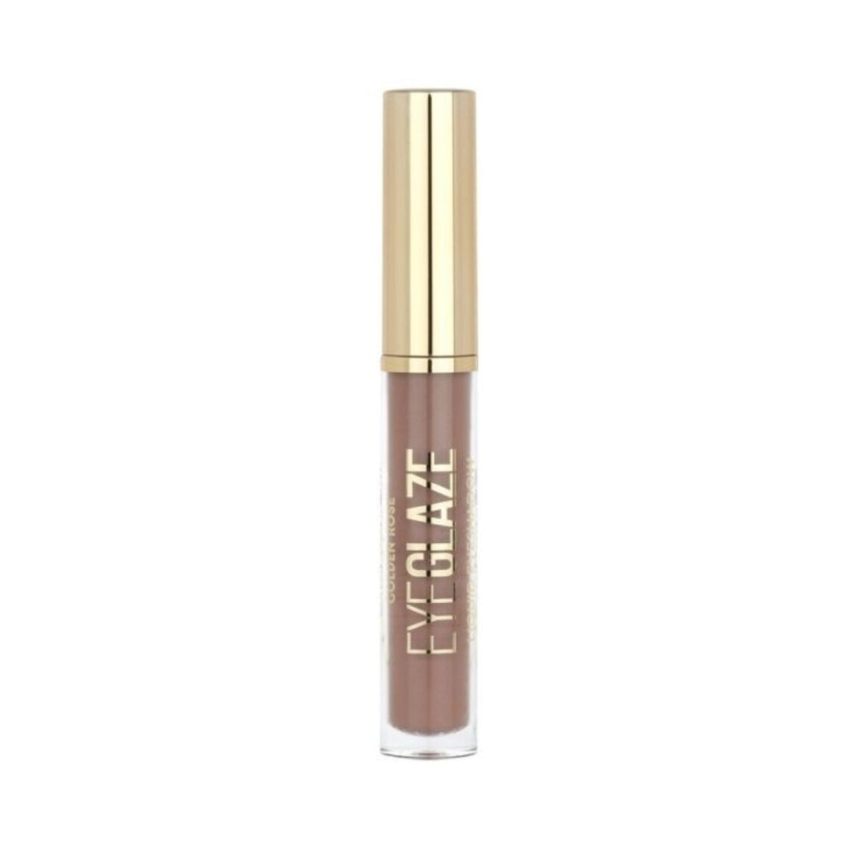 Refect Beauty Golden Rose Eyeglaze liquid eyeshadow in a taupe shade with a gold cap and clear tube packaging. 04