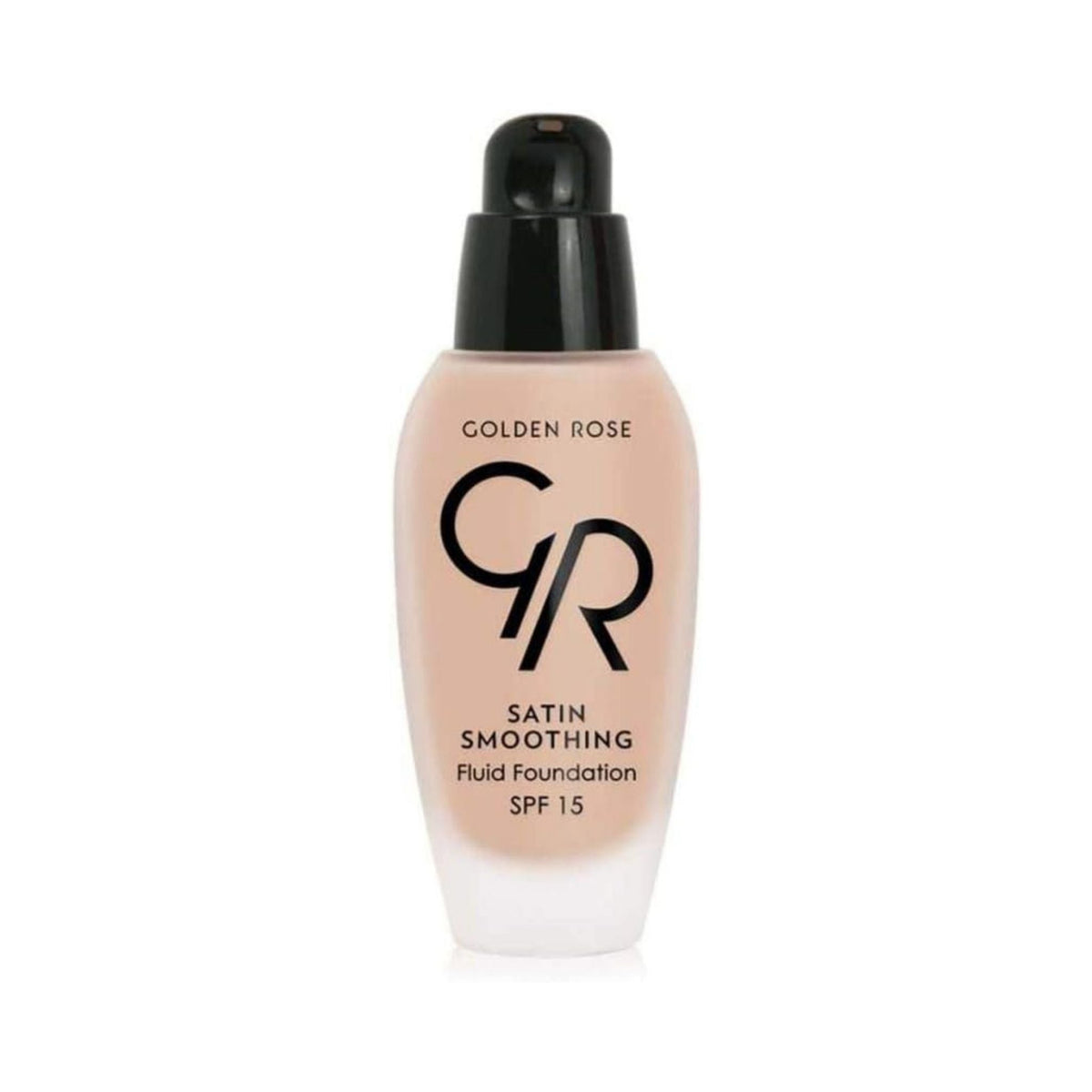 Refect Beauty Golden Rose Fluid Foundation in a glass pump bottle with a satin finish for a smooth complexion. 28