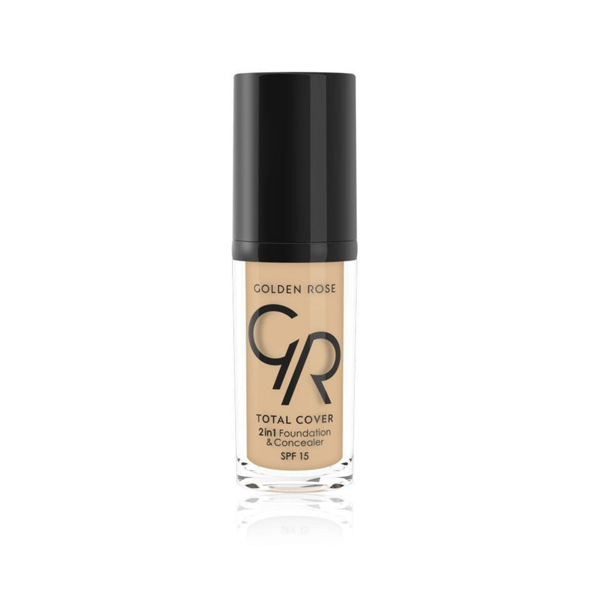 Refect Beauty Golden Rose Total Cover 2-in-1 foundation and concealer bottle with SPF 15 in a beige shade 13