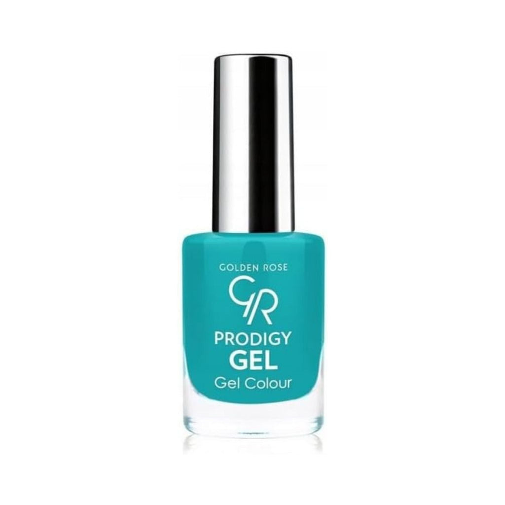 Refect Beauty Golden Rose Prodigy Gel Colour nail polish in a vibrant turquoise shade with a glossy finish. 09