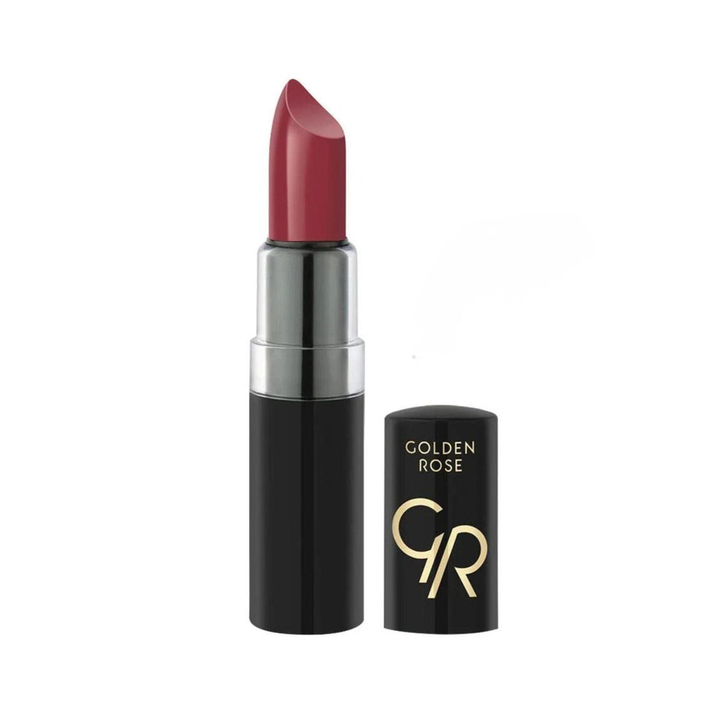 Refect Beauty Golden Rose Vision Lipstick in a rich berry shade with a sleek black tube and gold logo branding 111