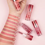 Refect Beauty Golden Rose Smart Liquid Blush collection showing various pink and peach shades swatched on an arm