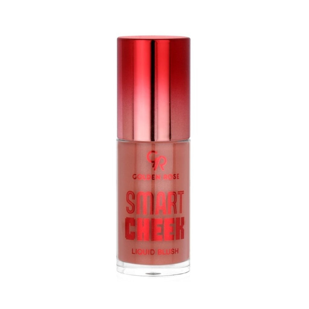 Refect Beauty Golden Rose Smart Liquid Blush in a clear glass bottle with a metallic red cap and applicator. 105