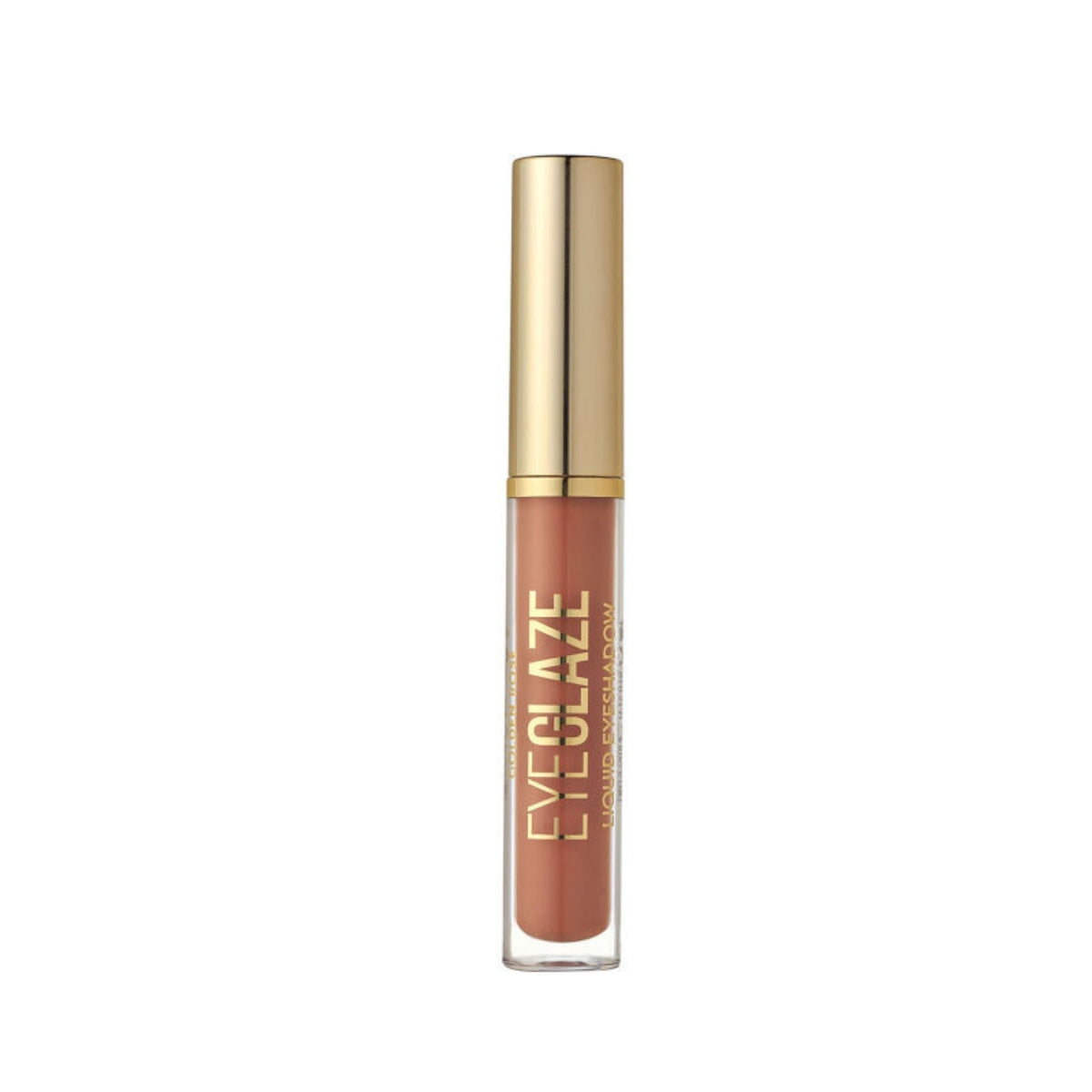 Refect Beauty Golden Rose Eyeglaze liquid eyeshadow in a neutral beige shade with a gold cap and clear tube. 02