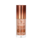 Refect Beauty Golden Rose Smart Liquid Highlighter in a clear bottle with a metallic bronze cap for radiant skin 203