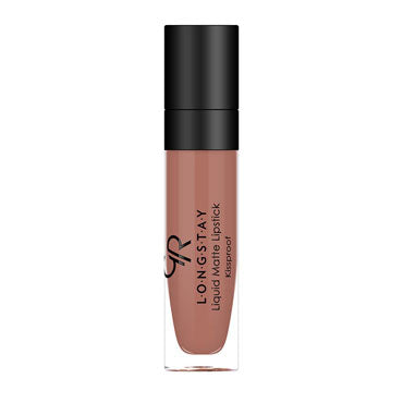 Refect Beauty Golden Rose Longstay liquid matte lipstick in a neutral dusty rose shade with a black cap. 44