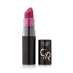 Refect Beauty Golden Rose Vision Lipstick in a vibrant berry pink shade with a sleek black tube and gold logo. 124