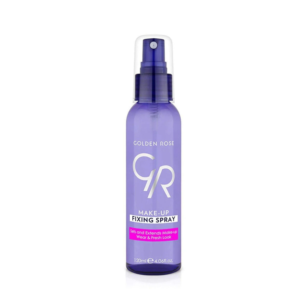Refect Beauty Golden Rose makeup fixing spray in a purple 120ml bottle for long-lasting fresh makeup finish