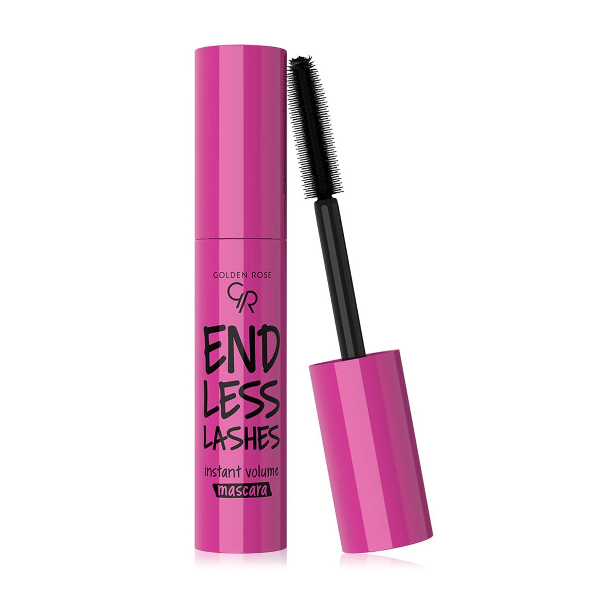Refect Beauty Golden Rose Endless Lashes mascara in a bright pink tube with an elastomer applicator brush.