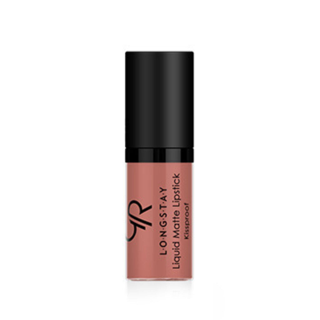 Refect Beauty Golden Rose Longstay mini liquid matte lipstick in a neutral dusty rose shade with black cap 16
