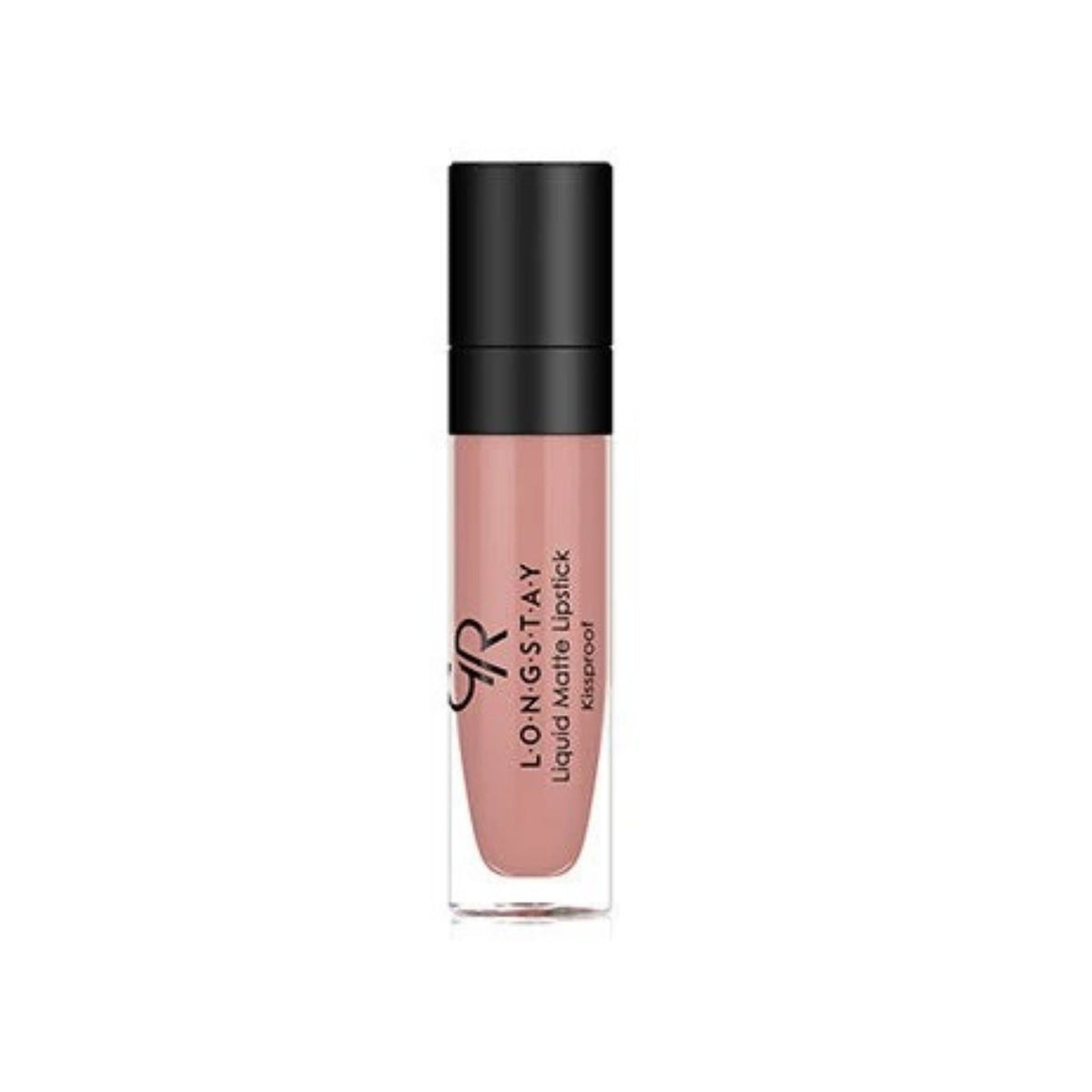 Refect Beauty Golden Rose Longstay liquid matte lipstick in a soft nude shade with a black cap and clear tube