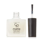 Refect Beauty Golden Rose matte top coat nail lacquer bottle with applicator brush for a velvety finish